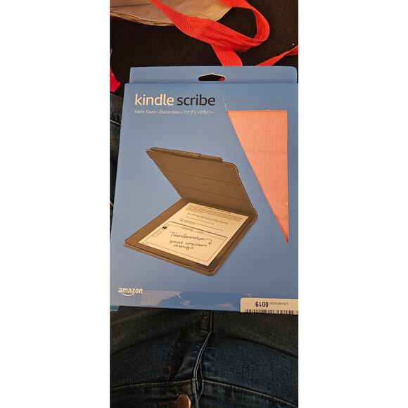 Amazon Kindle Scribe Fabric Folio Cover with Magnetic Attach in Rose (pink) - Picture 2 of 3